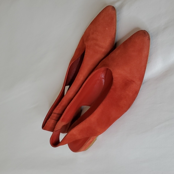 Everlane V Slingback Red Rust Suede Size 9 - Picture 4 of 11